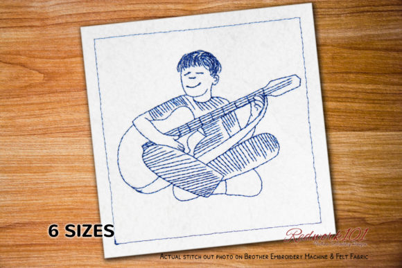 Boy Playing Guitar Lineart Review