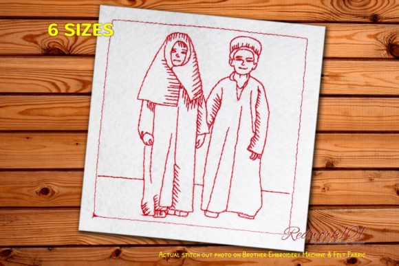 Muslim Girl and Boy Bluework for Holiday Collections