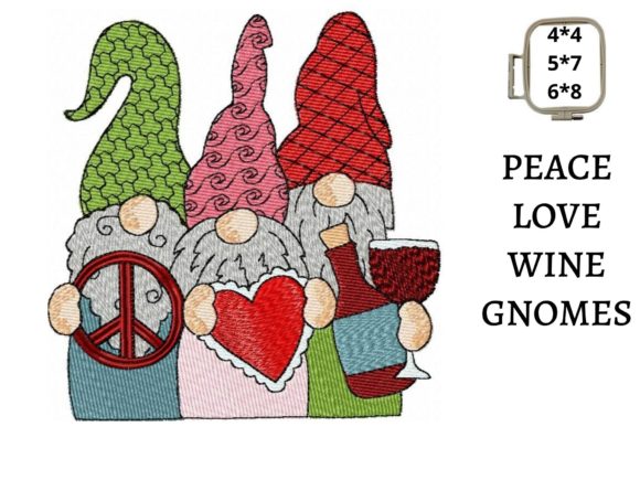 Peace Love Wine Valentine Gnomes